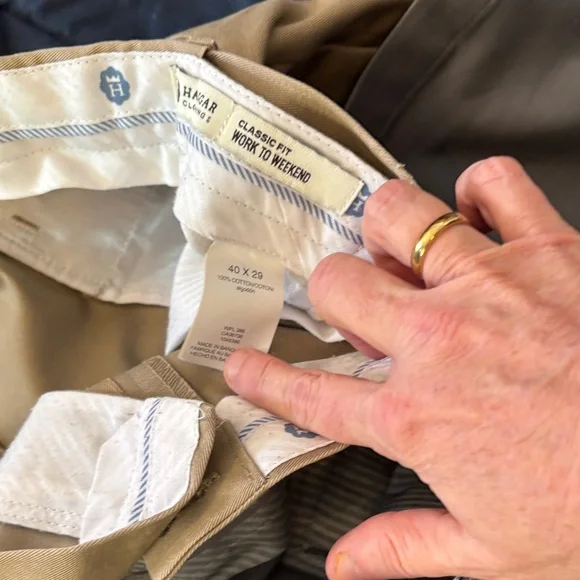 3 Pairs Men's Premium Chino Work Pants - Beige, Gray, Brown 40x29 - Picture 4 of 8